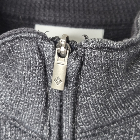 Columbia Sportswear Men's Heather Black Quarter Zip Fleece Sweater Size Large - Picture 5 of 11